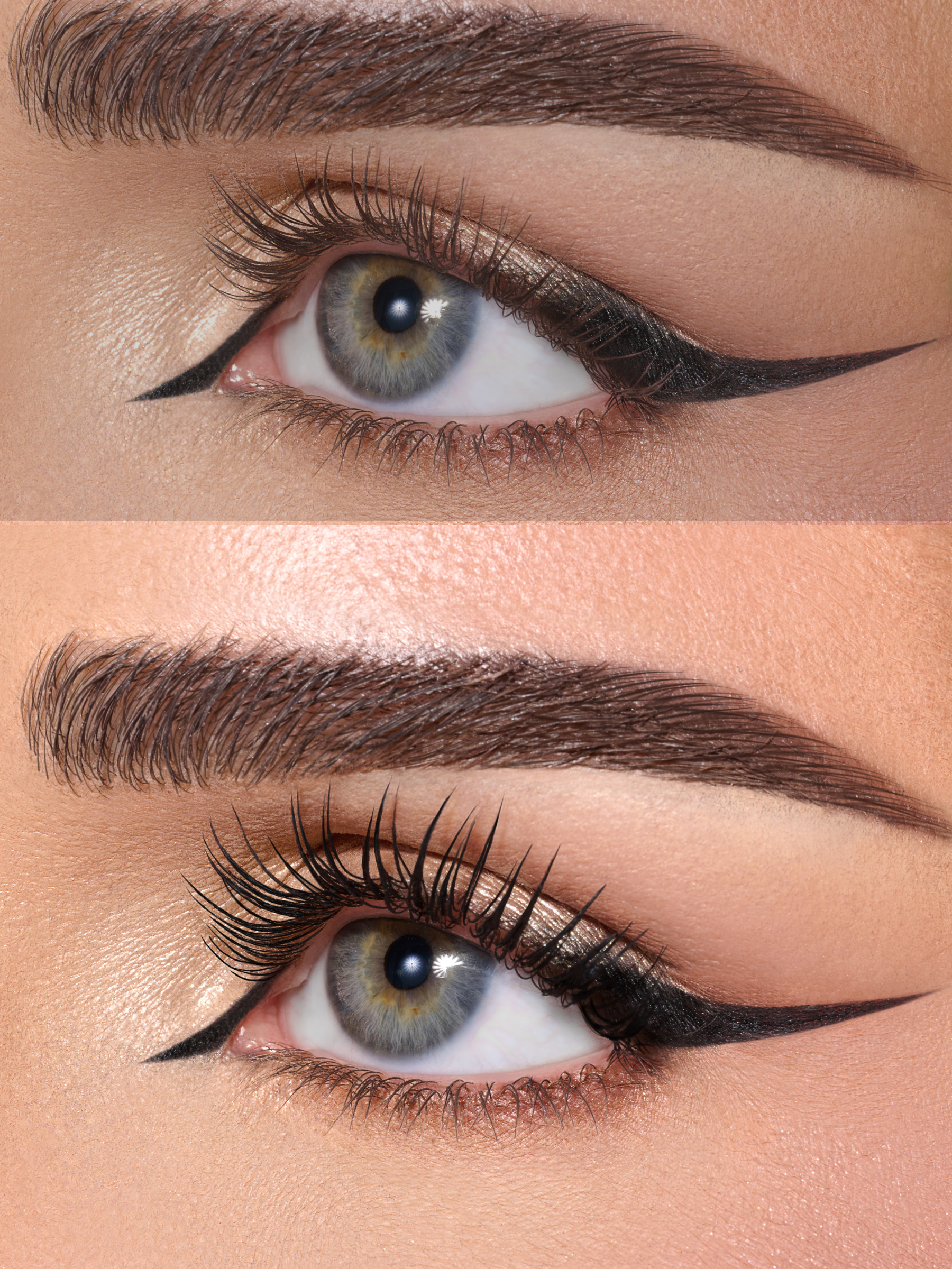 vorher nachher vergleich mit mascara fuer laengere und dichtere wimpern