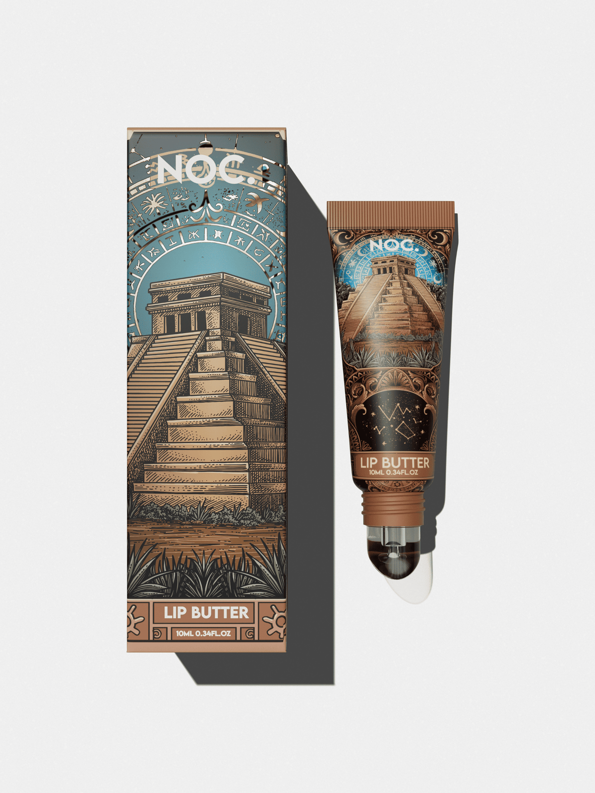 Occult Glow Lip Butter von NOC. Cosmetics: getönter Lippenbalsam mit Peptiden, Tube und Verpackung