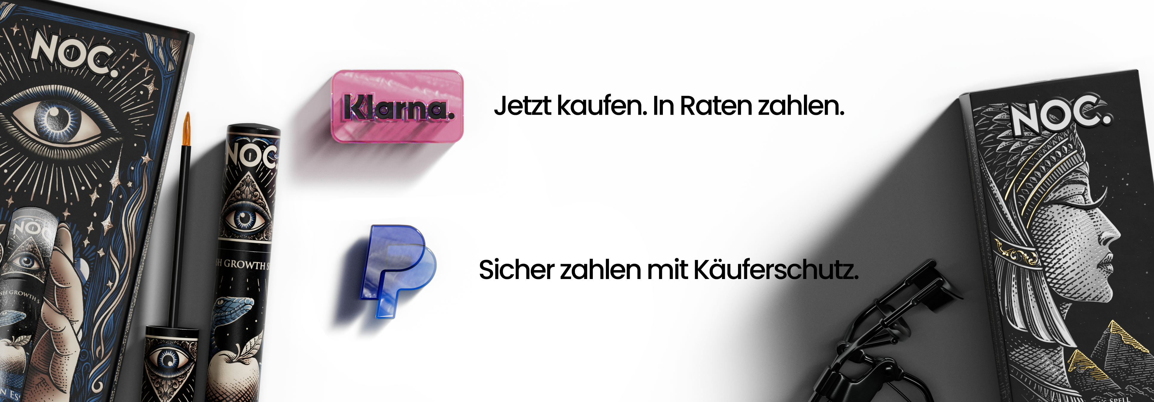 Wimpernserum von NOC Cosmetics mit Klarna und PayPal Zahlungsmöglichkeiten für sicheren Kauf und flexible Ratenzahlung