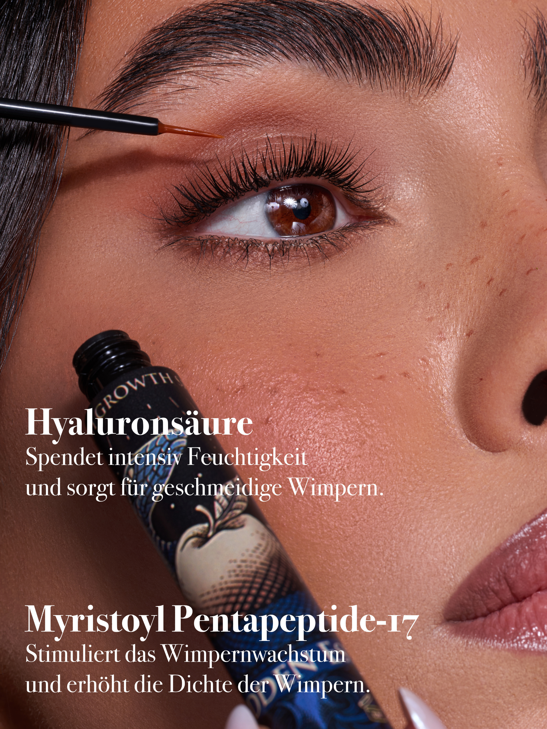 anwendung von wimpernserum am wimpernkranz fuer wachstum