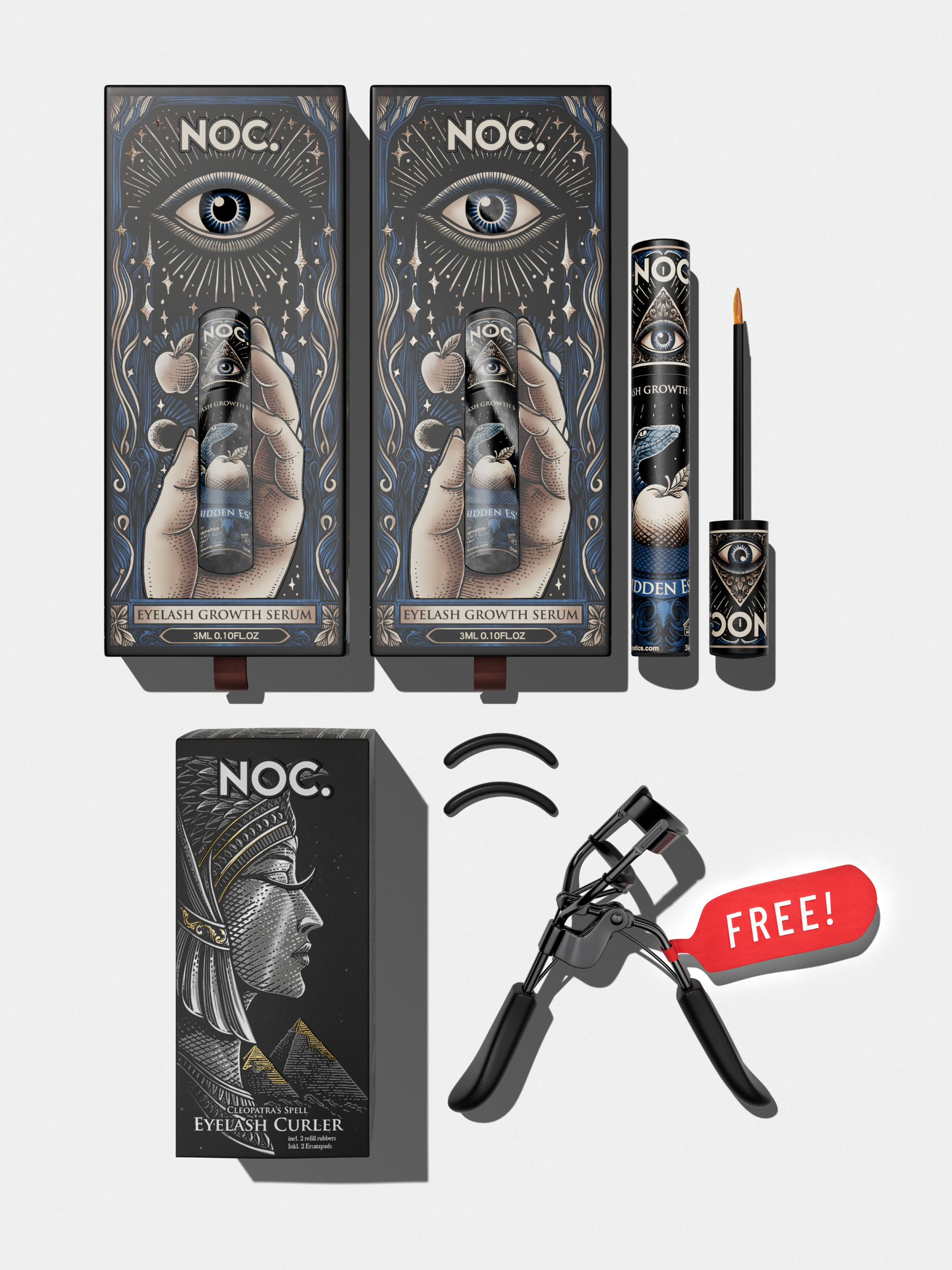 wimpernserum duo set mit gratis wimpernzange fuer lange und geschwungene wimpern